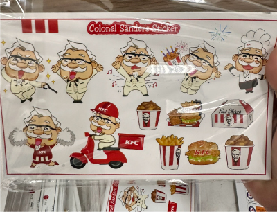 IN STICKER NHANH BẾ THEO HÌNH  GÀ RÁN KFC