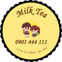 MẪU THIẾT KẾ TEM TRÀ SỮA MILK TEA