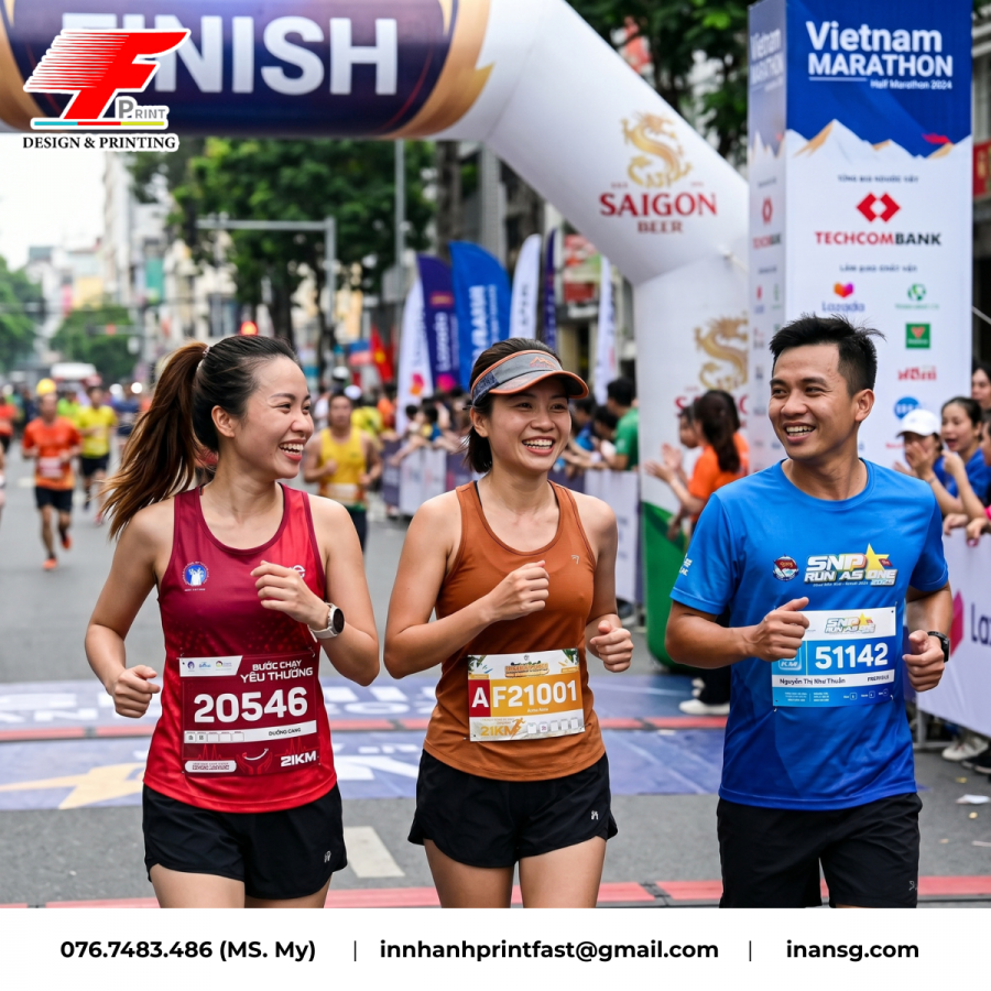 Một tấm BIB chất lượng cao giúp vận động viên thoải mái sải bước, không lo rách hay nhòe mực trong suốt cuộc đua