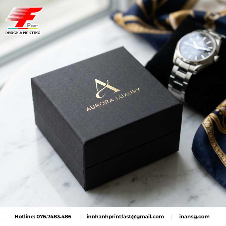 Thiết kế và in hộp giấy mỹ thuật đựng đồng hồ, trang sức luxury.
