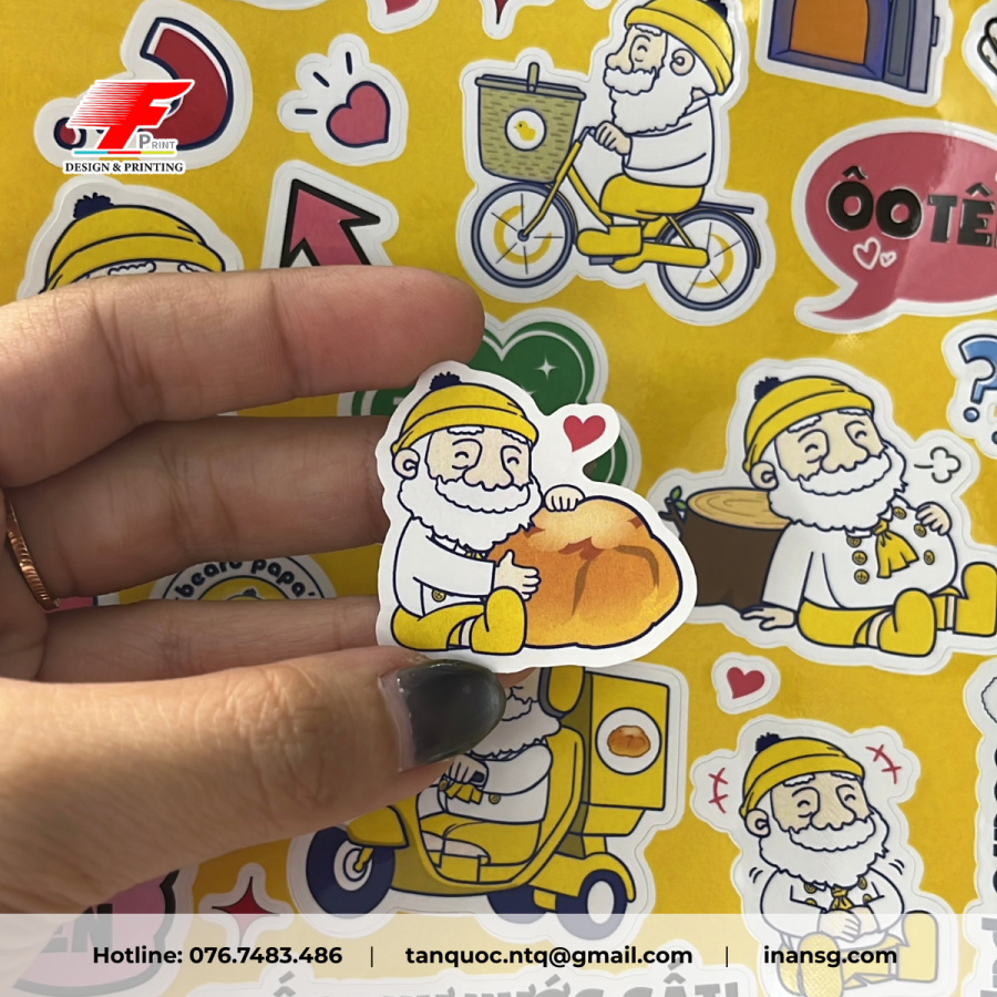 Cận cảnh chất lượng in sticker decal bế rời chuẩn xác, sắc nét