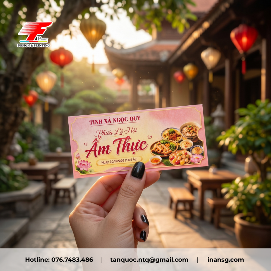 Mẫu in vé sự kiện thiết kế ấn tượng, kích thước cầm tay nhỏ gọn tại Print Fast.