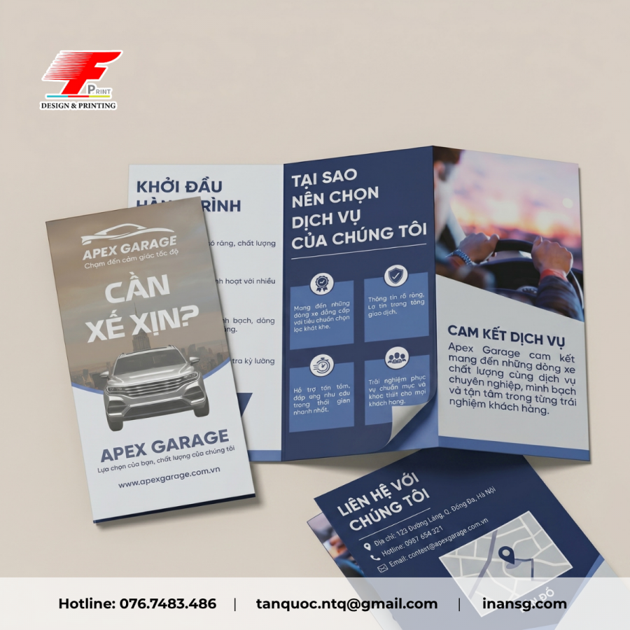 Bố cục nội dung brochure dịch vụ rõ ràng, chuyên nghiệp