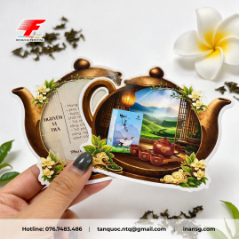IN TAG GIẤY BẾ HÌNH ẤM TRÀ