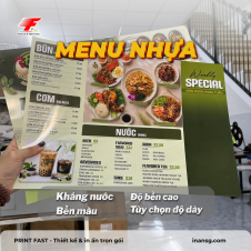 In Menu Nhựa (Giấy Nhựa) Chống Nước